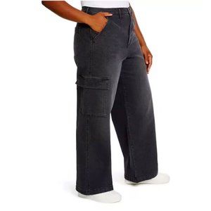 Jessica Simpson Women's High Rise Stretch Cargo Jeans Black Size 8 NWT